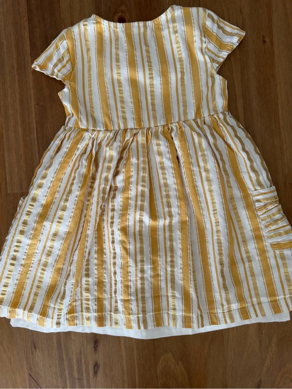 Daisy Fuentes Yellow & White Striped Button-Front Kids Dress Size 4T